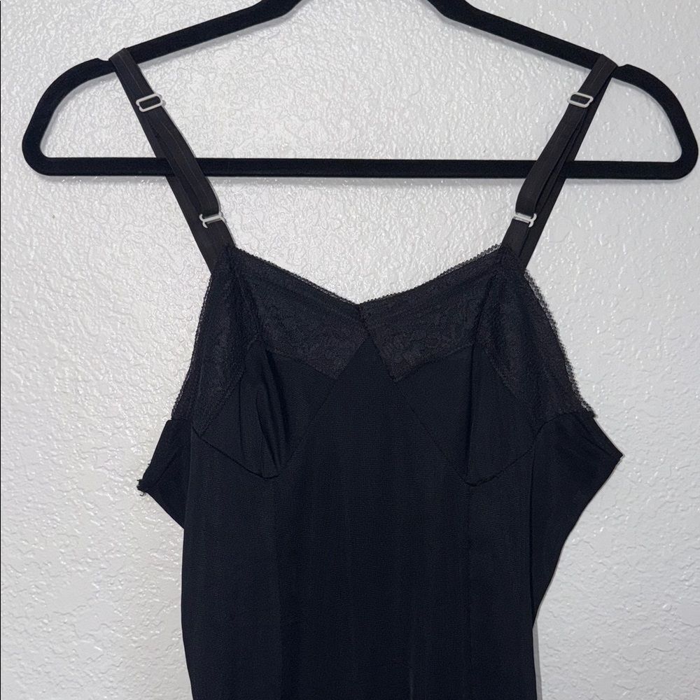 Vintage Black Chemise with Lace Detail - Picture 1 of 5